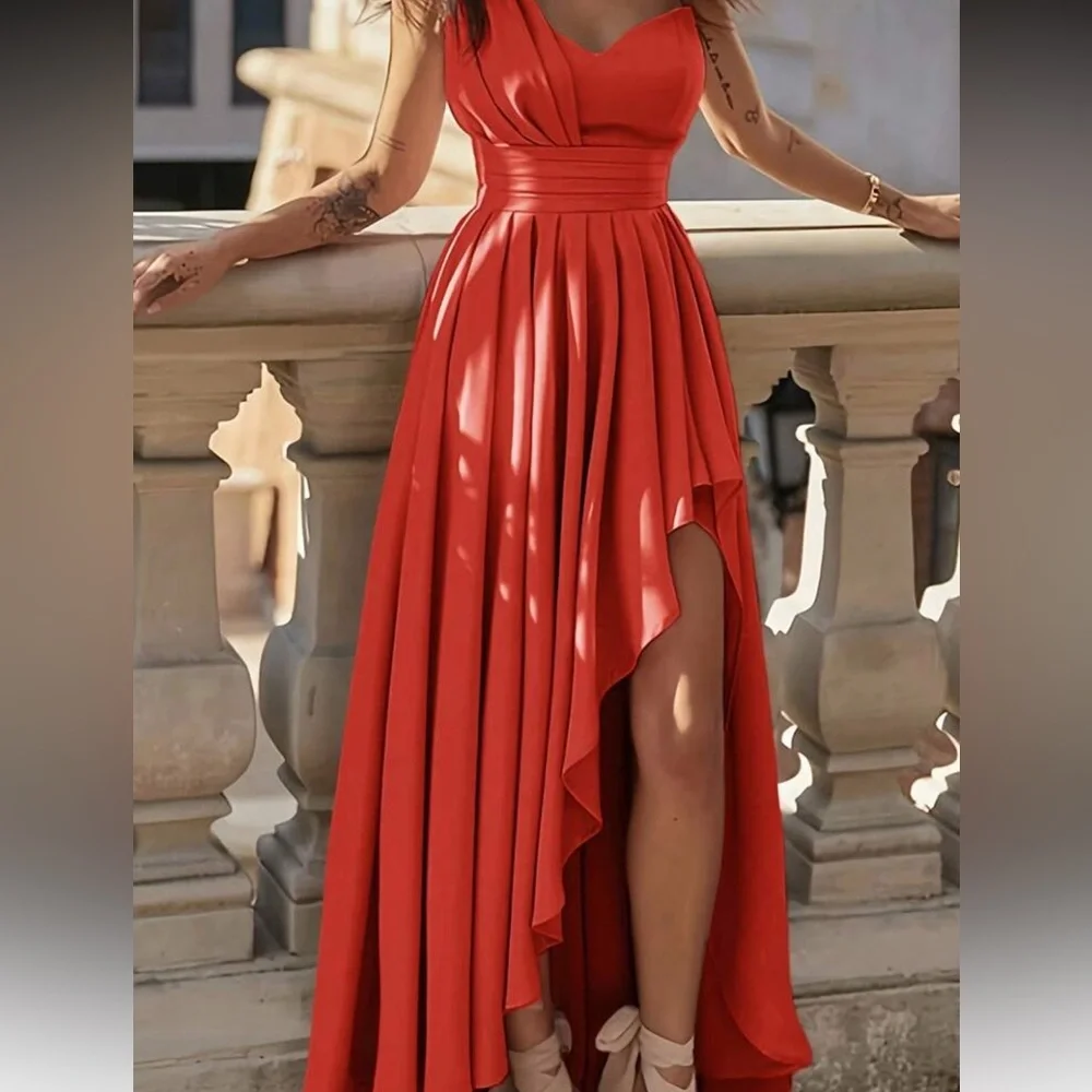 Elegant Orange Evening Gown - Picture 6 of 7